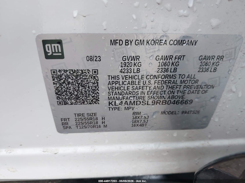 2024 Buick Encore gx VIN KL4AMDSL9RB046669 IAAI salvage auction — UNDERCARRIAGE, Clear (Oklahoma), sold $10,275 on 2026-07-08 (photo 9)