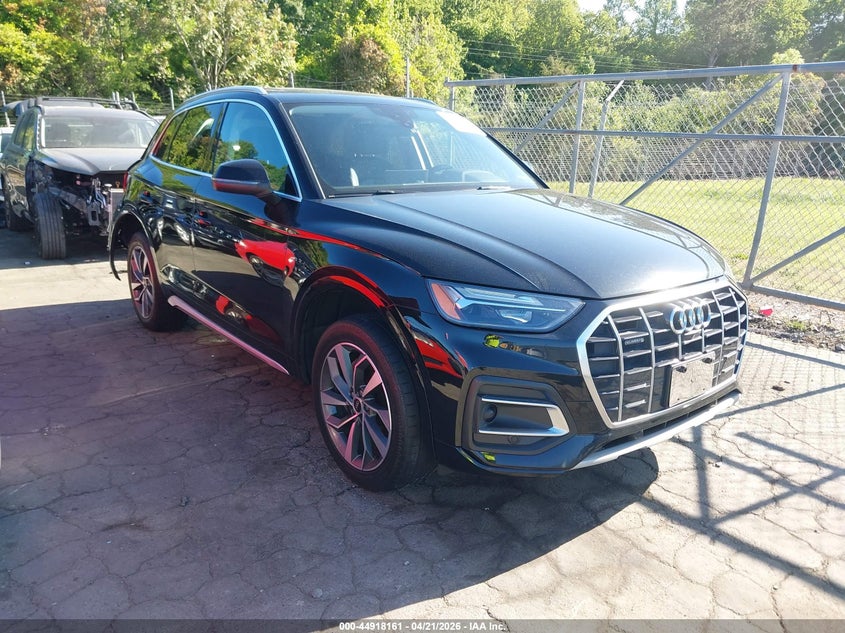 2021 Audi Q5 VIN WA1BAAFY1M2015264 IAAI salvage auction — REAR END, Salvage Title, sold $7,750 on 2026-07-30 (photo 1)