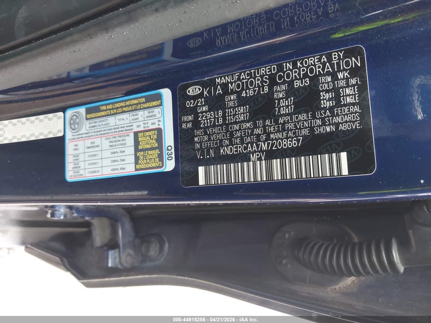 2021 Kia Seltos VIN KNDERCAA7M7208667 IAAI salvage auction — FRONT END, Original (Texas), sold $2,275 on 2026-07-14 (photo 9)