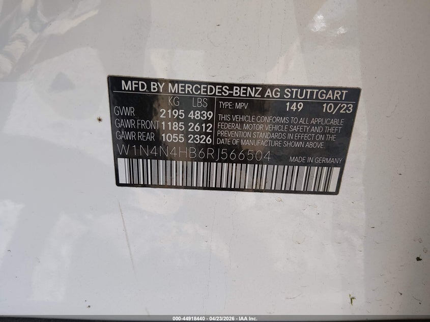 2024 Mercedes-benz Gla-klasse VIN W1N4N4HB6RJ566504 IAAI salvage auction — FRONT END, Salvage (West Virginia), sold $10,300 on 2026-07-29 (photo 9)