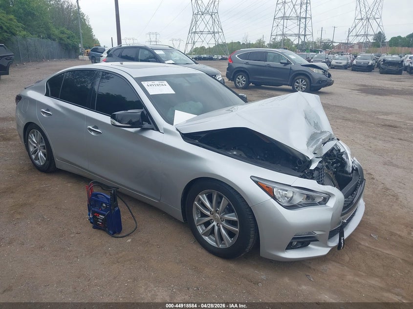 2015 Infiniti Q50 VIN JN1BV7AR0FM415128 IAAI salvage auction — FRONT END, Salvage (Idaho), sold $1,850 on 2026-07-31 (photo 1)