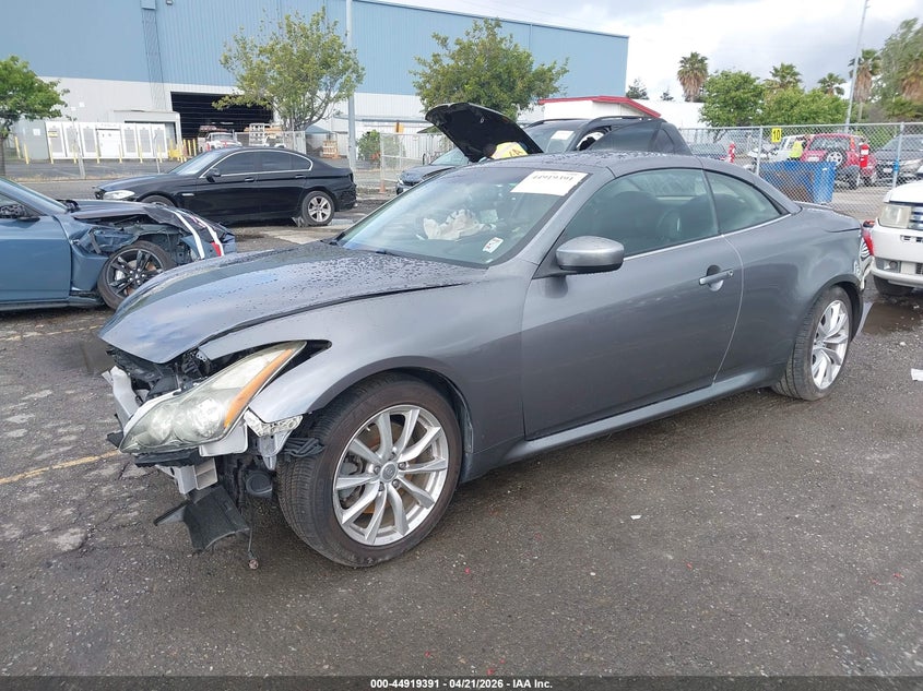 2011 Infiniti G VIN JN1CV6FE8BM952036 IAAI salvage auction — FRONT & REAR, Salvage (California), sold $650 on 2026-07-06 (photo 2)