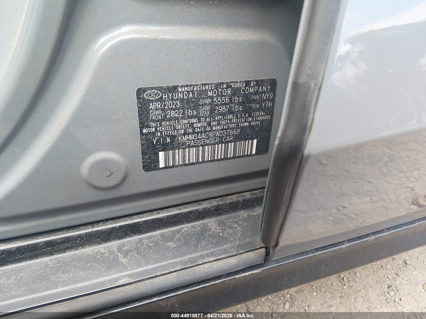 2023 Hyundai Ioniq 6 VIN KMHM34AC9PA037668 IAAI salvage auction — FRONT END, Salvage Title, sold $8,400 on 2026-07-10 (photo 9)