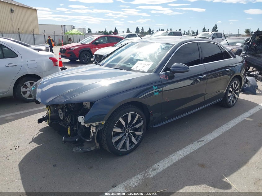 2023 Audi A4 VIN WAUABAF47PN010470 IAAI salvage auction — FRONT END, Salvage (California), sold $7,900 on 2026-07-21 (photo 2)