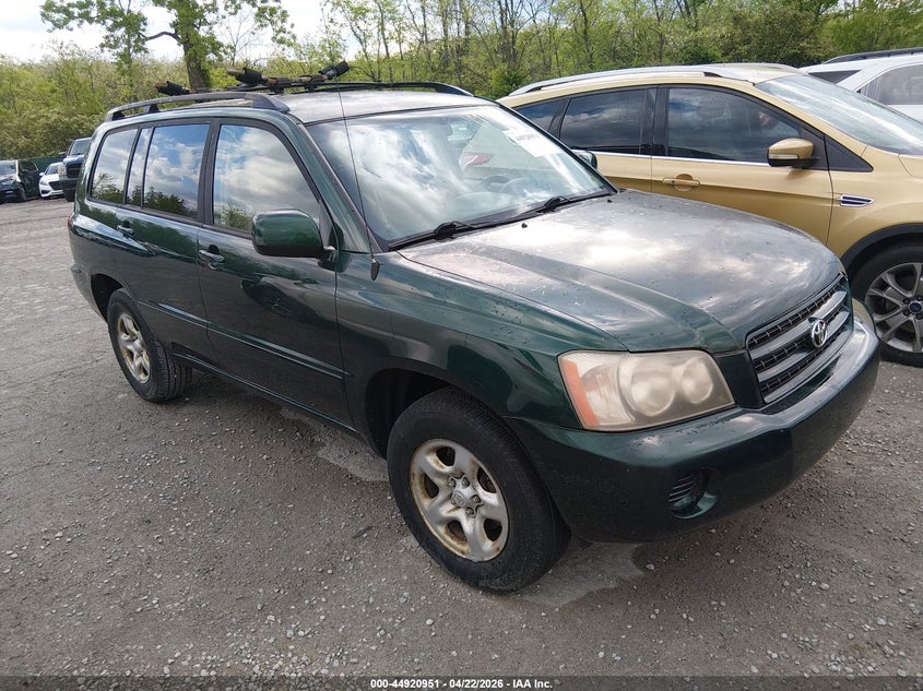 2003 Toyota Highlander VIN JTEGD21A230068029 IAAI salvage auction — NORMAL WEAR, Clear (Michigan), sold $25 on 2026-07-29 (photo 1)