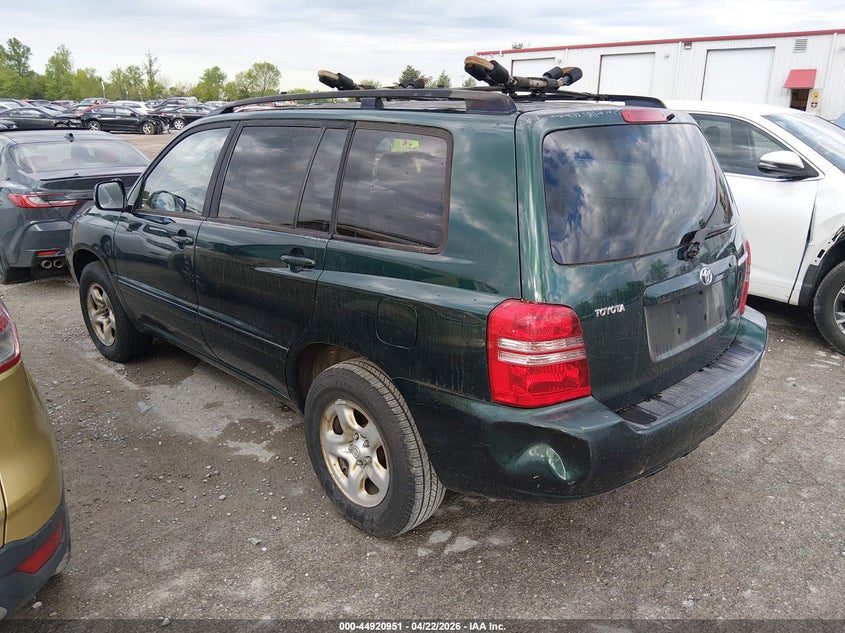 2003 Toyota Highlander VIN JTEGD21A230068029 IAAI salvage auction — NORMAL WEAR, Clear (Michigan), sold $25 on 2026-07-29 (photo 3)