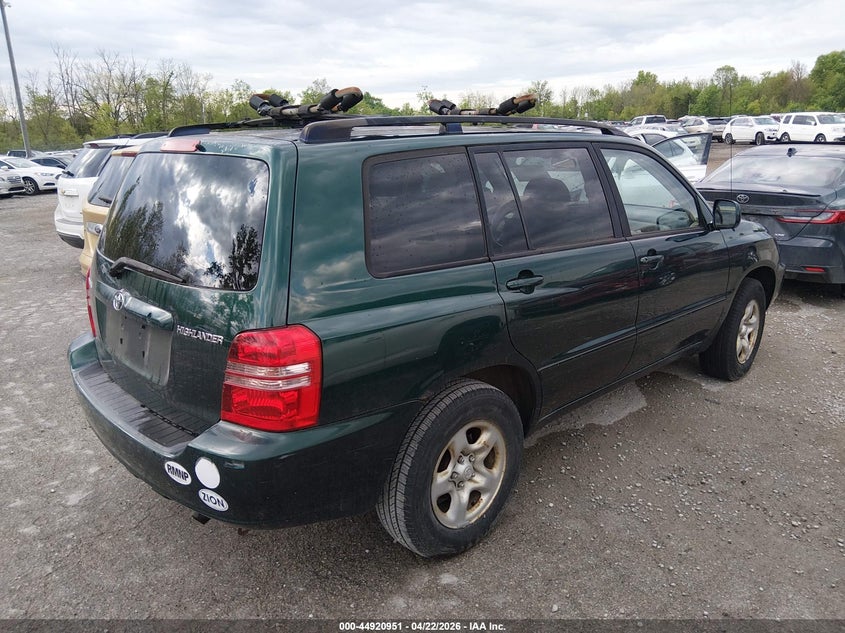 2003 Toyota Highlander VIN JTEGD21A230068029 IAAI salvage auction — NORMAL WEAR, Clear (Michigan), sold $25 on 2026-07-29 (photo 4)