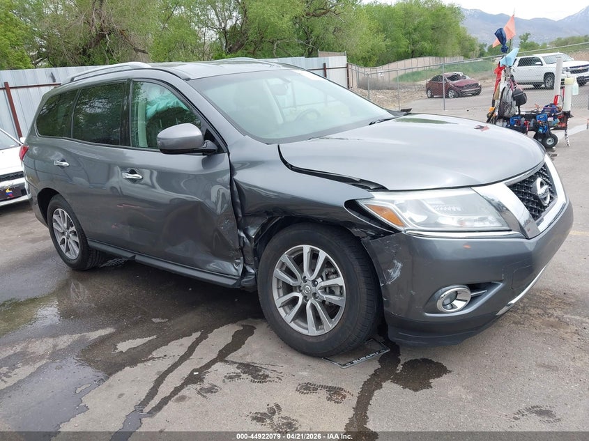 2015 Nissan Pathfinder VIN 5N1AR2MM2FC638255 IAAI salvage auction — FRONT END, Salvage (Utah), sold $1,600 on 2026-07-09 (photo 1)