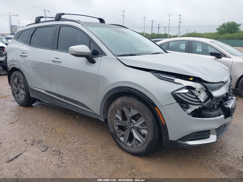 2025 Kia Sportage VIN 5XYK43DF5SG304161 IAAI salvage auction — FRONT & REAR, Original (Texas), sold $7,700 on 2026-07-29 (photo 1)