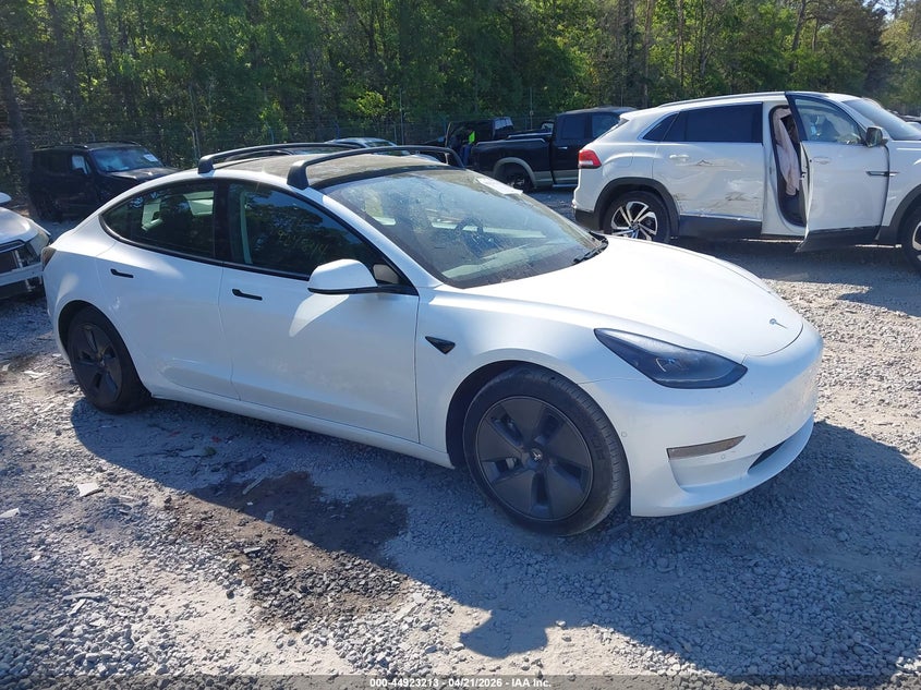 2021 Tesla Model 3 VIN 5YJ3E1EB5MF924844 IAAI salvage auction — LEFT SIDE, Clear (South Carolina), sold $7,400 on 2026-07-23 (photo 1)