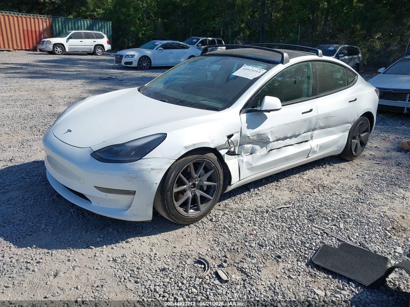 2021 Tesla Model 3 VIN 5YJ3E1EB5MF924844 IAAI salvage auction — LEFT SIDE, Clear (South Carolina), sold $7,400 on 2026-07-23 (photo 2)