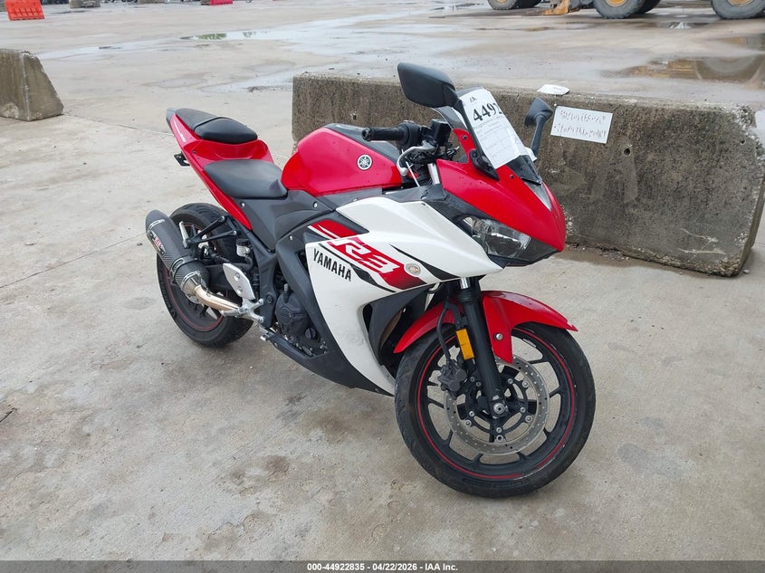 2015 Yamaha Yzf VIN MH3RH06Y5FK002340 IAAI salvage auction — LEFT & RIGHT, Original (Texas), sold $925 on 2026-07-08 (photo 1)