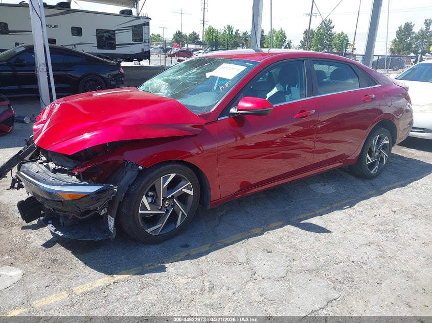 2025 Hyundai Elantra VIN KMHLN4DJ1SU139280 IAAI salvage auction — FRONT END, Salvage (California), sold $3,325 on 2026-07-07 (photo 2)