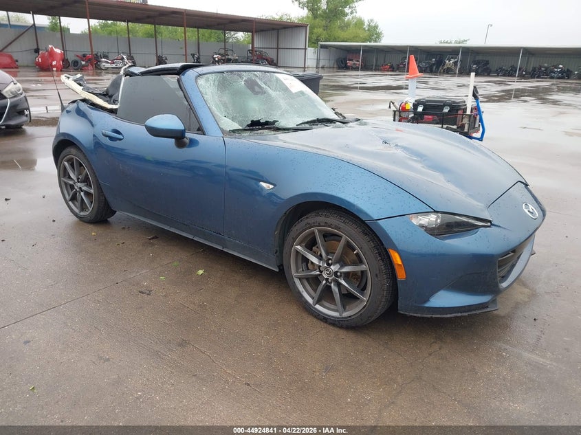 2019 Mazda Mx-5 VIN JM1NDAM77K0300824 IAAI salvage auction — STORM DAMAGE, Salvage Title, sold $2,550 on 2026-07-22 (photo 1)