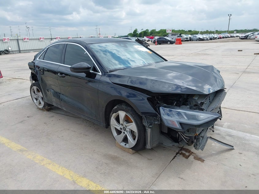 2022 Audi A3 VIN WAUAUDGY8NA073921 IAAI salvage auction — FRONT & REAR, Salvage (Texas), sold $1,000 on 2026-07-20 (photo 1)