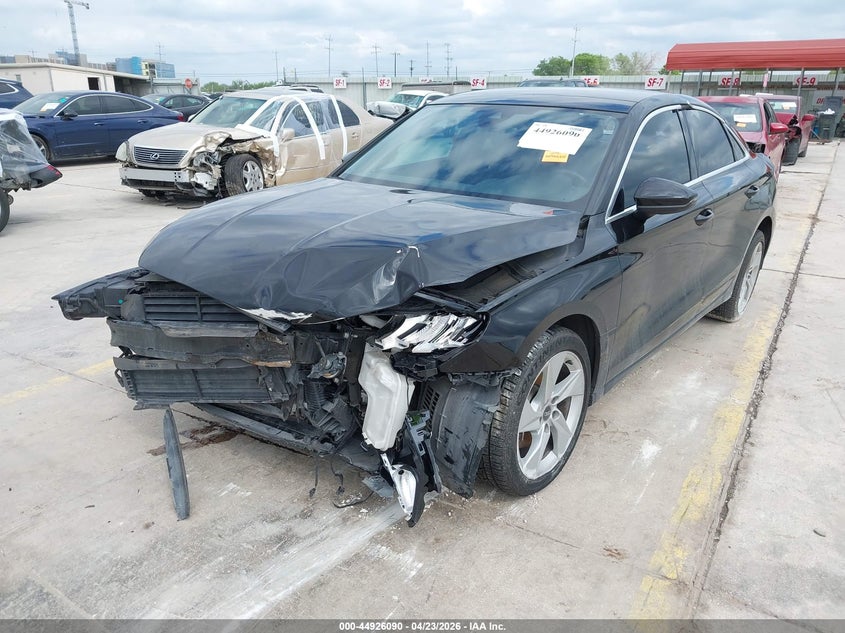 2022 Audi A3 VIN WAUAUDGY8NA073921 IAAI salvage auction — FRONT & REAR, Salvage (Texas), sold $1,000 on 2026-07-20 (photo 2)