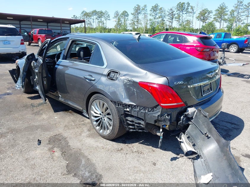 2018 Genesis G90 VIN KMHG54JH4JU043841 IAAI salvage auction — FRONT & REAR, Rebuildable (Florida), sold $325 on 2026-07-14 (photo 3)