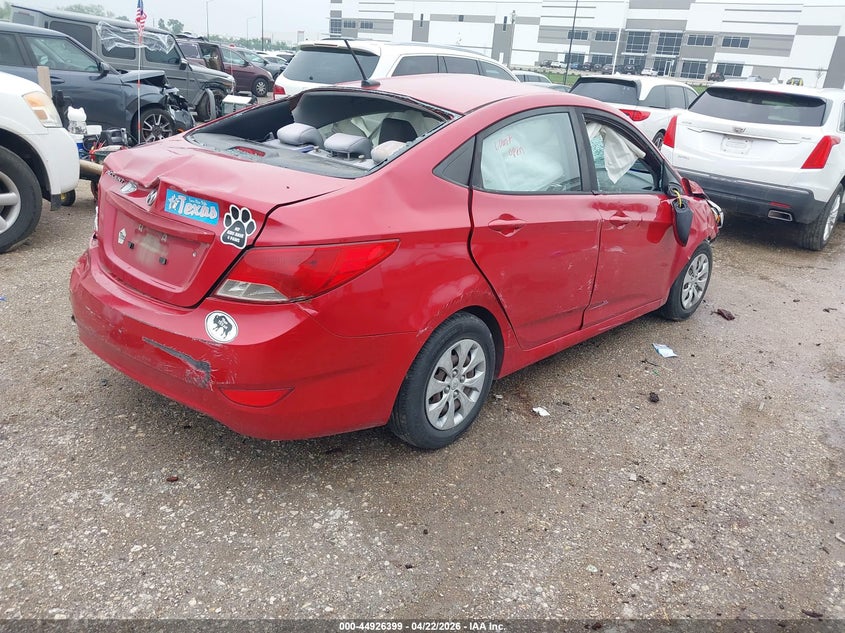 2017 Hyundai Accent VIN KMHCT4AE5HU346678 IAAI salvage auction — ROLLOVER, Salvage (Texas), sold $375 on 2026-07-21 (photo 4)