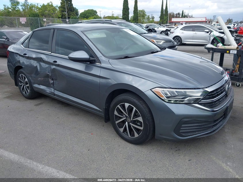2023 Volkswagen Jetta VIN 3VW5M7BU7PM004974 IAAI salvage auction — RIGHT SIDE, Salvage (California), sold $5,350 on 2026-07-09 (photo 1)