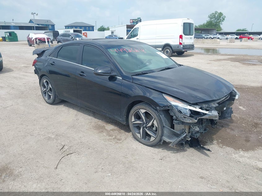 2021 Hyundai Elantra VIN KMHLN4AG8MU130524 IAAI salvage auction — FRONT & REAR, Salvage Title, sold $2,750 on 2026-07-29 (photo 1)