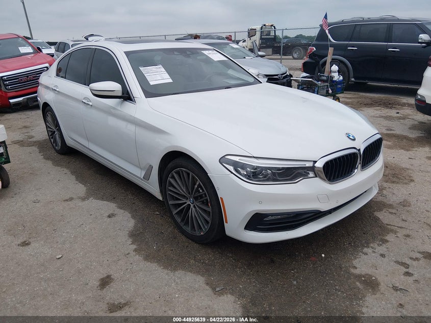 2018 BMW 5er VIN WBAJE5C50JWA95507 IAAI salvage auction — LEFT FRONT, Original (Texas), sold $8,300 on 2026-07-28 (photo 1)