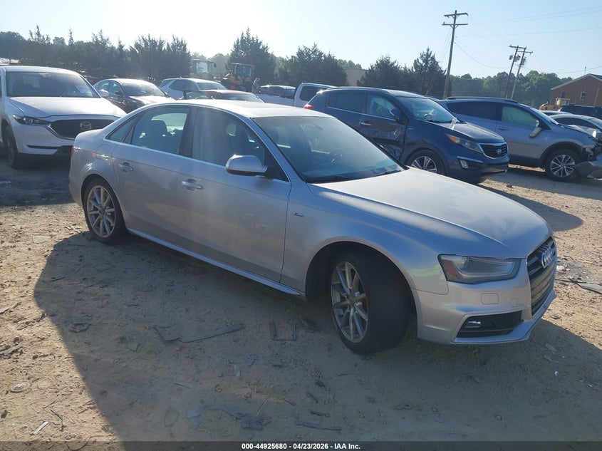 2014 Audi A4 VIN WAUEFAFL2EN035187 IAAI salvage auction — LEFT REAR, Salvage (North Carolina), sold $1,100 on 2026-07-06 (photo 1)