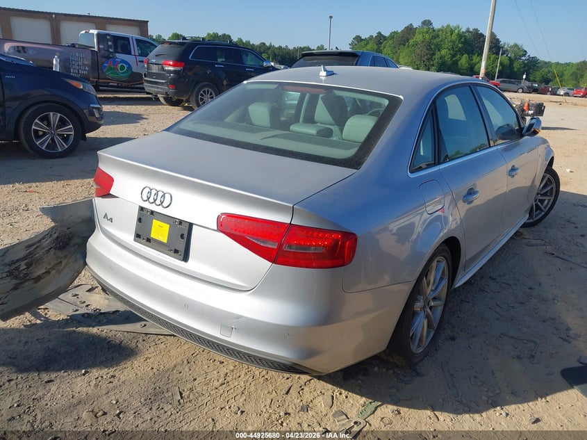 2014 Audi A4 VIN WAUEFAFL2EN035187 IAAI salvage auction — LEFT REAR, Salvage (North Carolina), sold $1,100 on 2026-07-06 (photo 4)