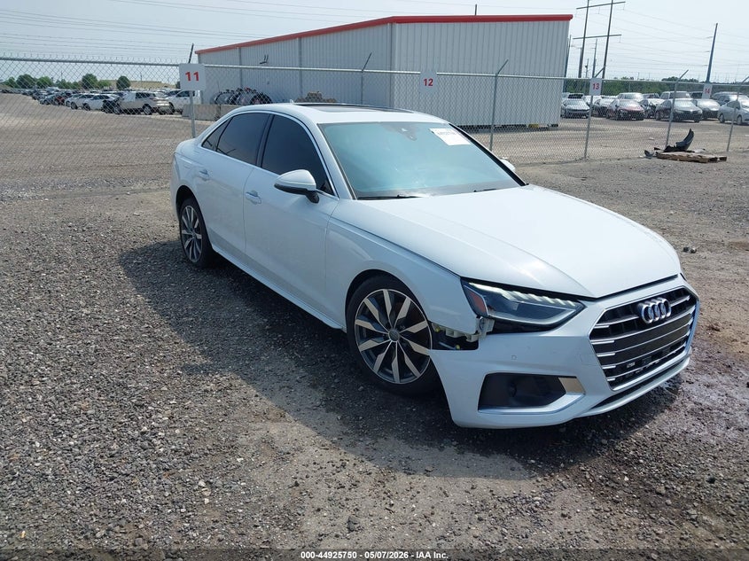 2020 Audi A4 VIN WAUHMAF41LN010080 IAAI salvage auction — LEFT SIDE, Salvage Title, sold $5,400 on 2026-08-21 (photo 1)