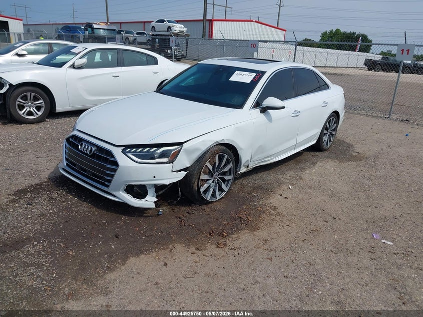 2020 Audi A4 VIN WAUHMAF41LN010080 IAAI salvage auction — LEFT SIDE, Salvage Title, sold $5,400 on 2026-08-21 (photo 2)