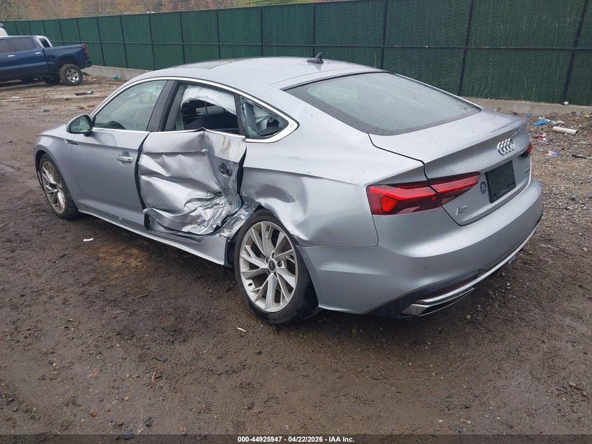 2023 Audi A5 VIN WAUCBCF54PA017980 IAAI salvage auction — LEFT REAR, Salvage (New Jersey), sold $8,400 on 2026-07-28 (photo 3)