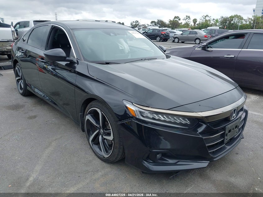 2021 Honda Accord VIN 1HGCV1F32MA093420 IAAI salvage auction — LEFT SIDE, Salvage Title, sold $3,350 on 2026-07-18 (photo 1)