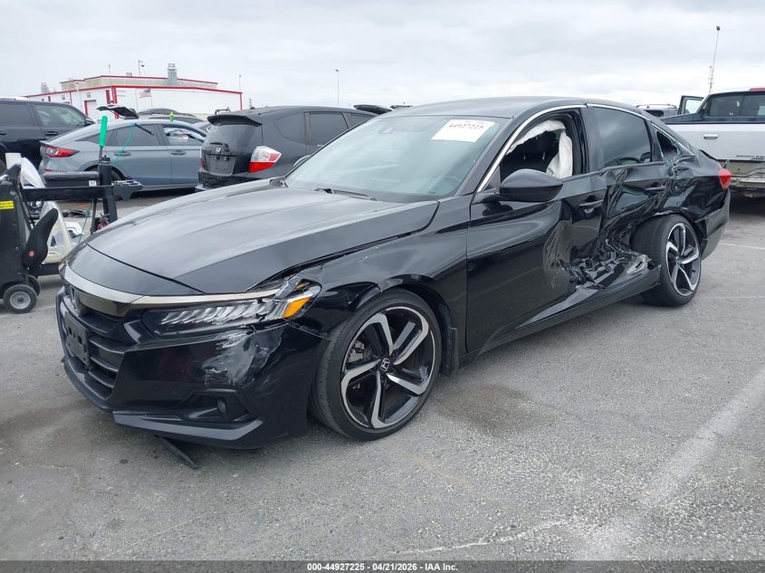 2021 Honda Accord VIN 1HGCV1F32MA093420 IAAI salvage auction — LEFT SIDE, Salvage Title, sold $3,350 on 2026-07-18 (photo 2)