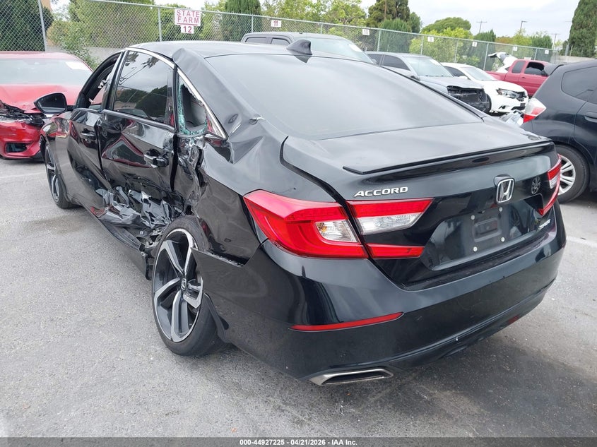 2021 Honda Accord VIN 1HGCV1F32MA093420 IAAI salvage auction — LEFT SIDE, Salvage Title, sold $3,350 on 2026-07-18 (photo 3)