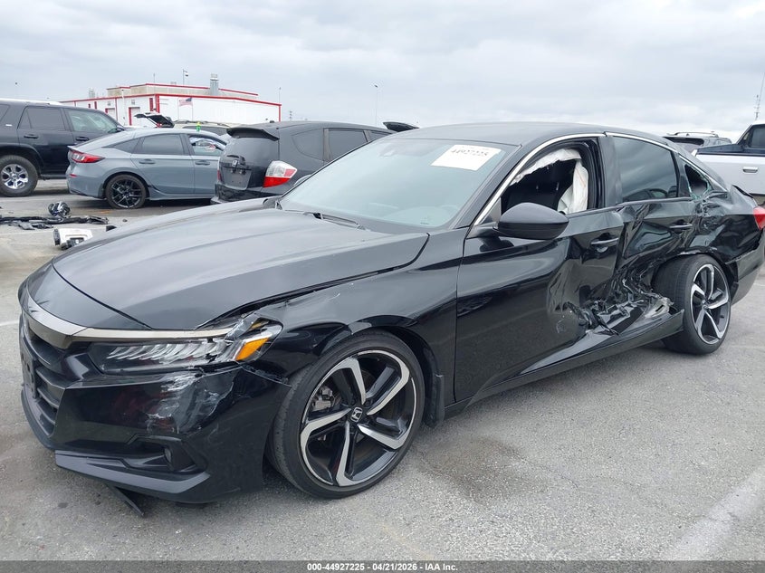 2021 Honda Accord VIN 1HGCV1F32MA093420 IAAI salvage auction — LEFT SIDE, Salvage Title, sold $3,350 on 2026-07-18 (photo 6)