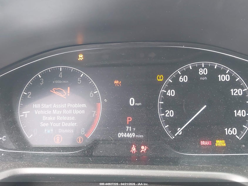 2021 Honda Accord VIN 1HGCV1F32MA093420 IAAI salvage auction — LEFT SIDE, Salvage Title, sold $3,350 on 2026-07-18 (photo 7)