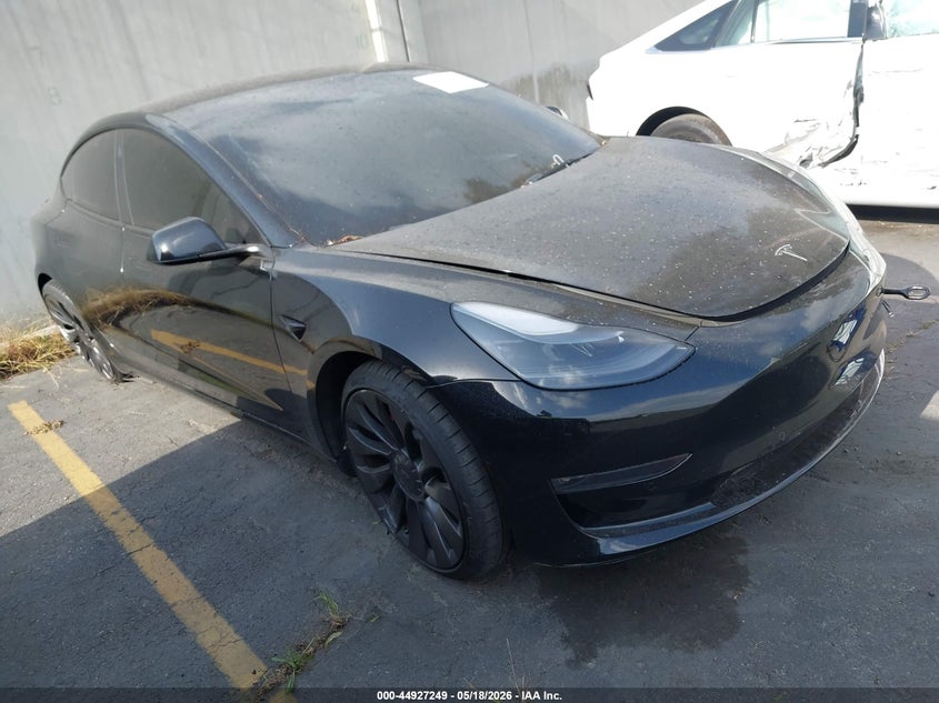 2022 Tesla Model 3 VIN 5YJ3E1EC2NF230400 IAAI salvage auction — REAR END, Salvage Certificate (California), sold $7,400 on 2026-08-21 (photo 1)