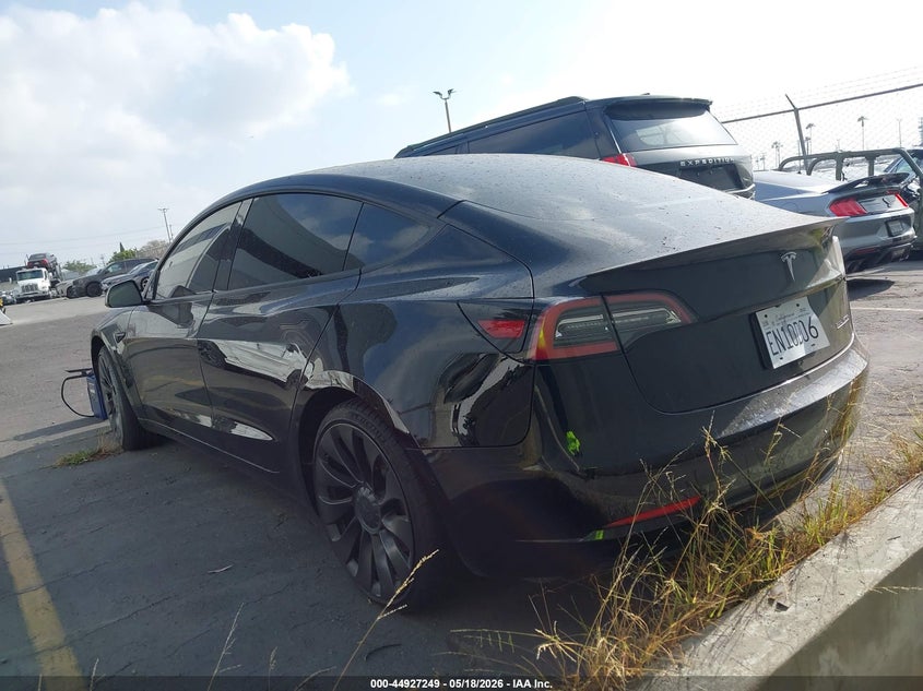 2022 Tesla Model 3 VIN 5YJ3E1EC2NF230400 IAAI salvage auction — REAR END, Salvage Certificate (California), sold $7,400 on 2026-08-21 (photo 3)