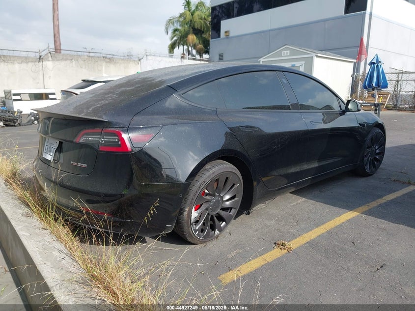 2022 Tesla Model 3 VIN 5YJ3E1EC2NF230400 IAAI salvage auction — REAR END, Salvage Certificate (California), sold $7,400 on 2026-08-21 (photo 4)