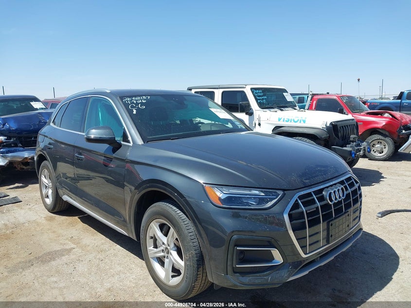 2023 Audi Q5 VIN WA1ABAFY0P2106054 IAAI salvage auction — LEFT REAR, Original (Texas), sold $12,750 on 2026-07-21 (photo 1)