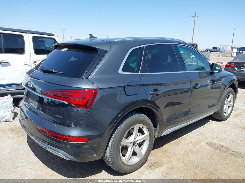 2023 Audi Q5 VIN WA1ABAFY0P2106054 IAAI salvage auction — LEFT REAR, Original (Texas), sold $12,750 on 2026-07-21 (photo 4)