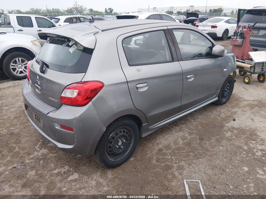 2017 Mitsubishi Mirage VIN ML32A3HJ2HH021114 IAAI salvage auction — RIGHT FRONT, Salvage Title, sold $725 on 2026-07-21 (photo 4)