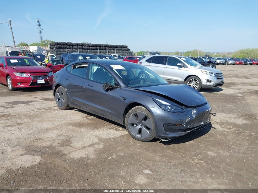2023 Tesla Model 3 VIN 5YJ3E1EA7PF503378 IAAI salvage auction — FRONT END, Salvage (New Jersey), sold $6,100 on 2026-07-26 (photo 1)