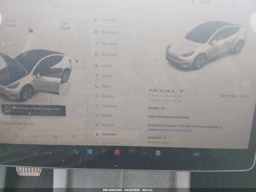 2024 Tesla Model y VIN 7SAYGDEE4RA257896 IAAI salvage auction — REAR END, Original (Texas), sold $13,000 on 2026-07-23 (photo 7)