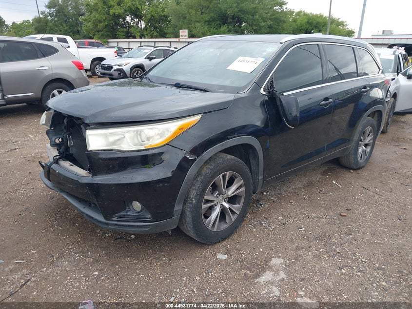 2014 Toyota Highlander VIN 5TDKKRFH3ES016072 IAAI salvage auction — FRONT END, Original (Texas), sold $7,050 on 2026-07-23 (photo 2)