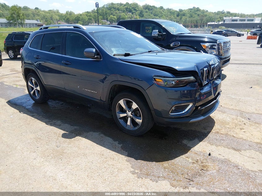 2019 Jeep Cherokee VIN 1C4PJMDX4KD472871 IAAI salvage auction — FRONT END, Salvage (Missouri), sold $1,600 on 2026-07-17 (photo 1)