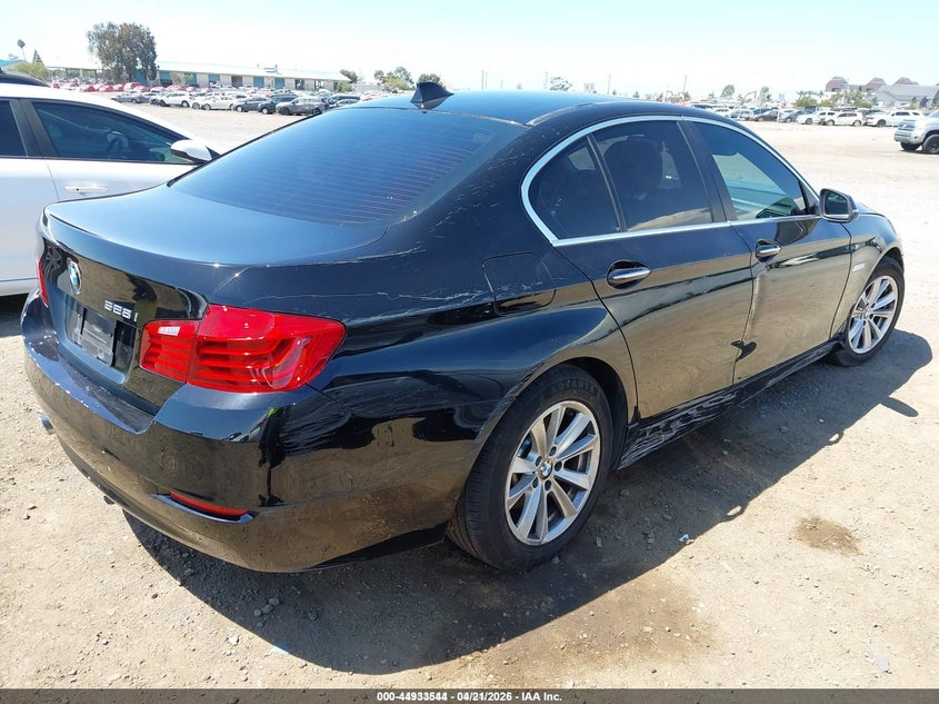 2014 BMW 5er VIN WBA5A5C53ED502411 IAAI salvage auction — LEFT FRONT, Salvage Title, sold $500 on 2026-08-17 (photo 4)