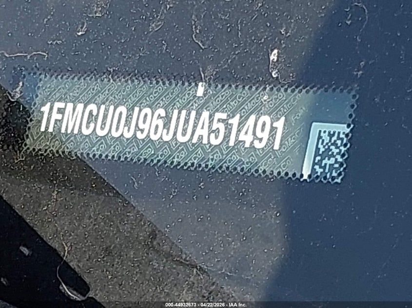 2018 Ford Escape VIN 1FMCU0J96JUA51491 IAAI salvage auction — FRONT END, Salvage (Idaho), sold $1,250 on 2026-07-18 (photo 9)