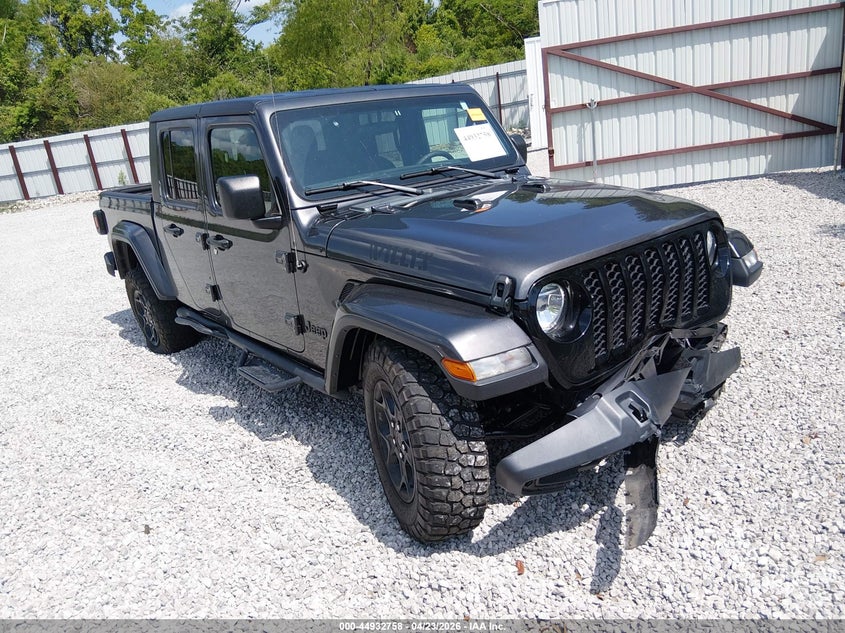 2023 Jeep Gladiator VIN 1C6HJTAG9PL574240 IAAI salvage auction — FRONT END, Salvage (Alabama), sold $9,675 on 2026-07-30 (photo 1)