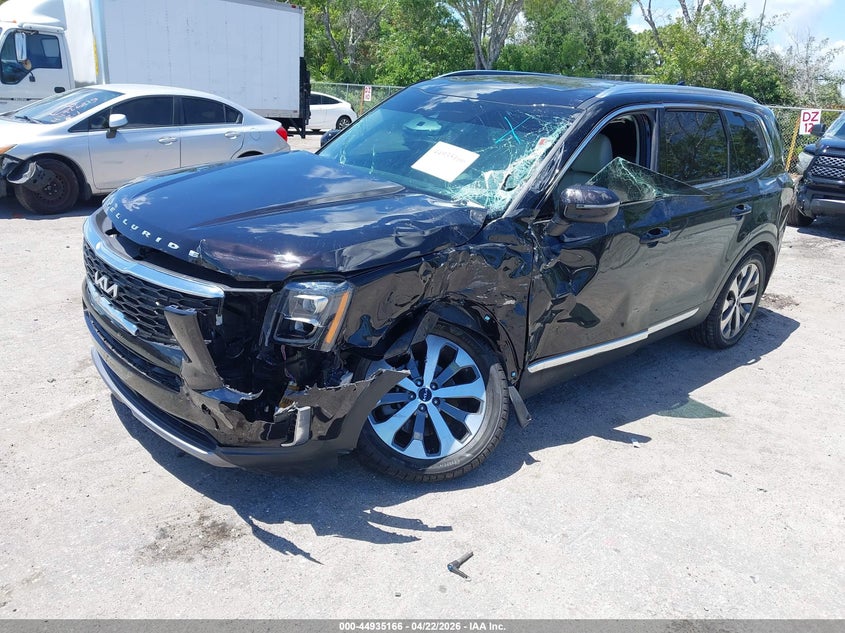 2022 Kia Telluride VIN 5XYP34HC3NG304050 IAAI salvage auction — LEFT FRONT, Certificate Of Destruction (Florida), sold $5,150 on 2026-07-06 (photo 2)