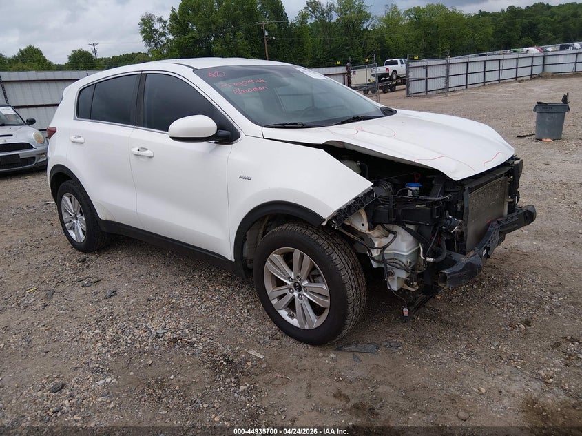 2018 Kia Sportage VIN KNDPMCAC7J7403379 IAAI salvage auction — FRONT END, Salvage Title, sold $2,350 on 2026-07-15 (photo 1)